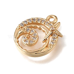 Breloques en laiton zircon cubique transparent&nbsp;CU-K001-02K-G