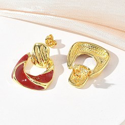 Boucles d'oreilles pendantes en laiton et émail pour femmes&nbsp;KK-CBA760A-12G