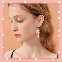 120 個 6 色のアクリルビーズキャップ  花  黄金の縁を持つ  ミックスカラー  17.5~18x18.5~9x5.5~6mm  穴：1.4~1.6mm  20個/色。&nbsp;OACR-BM0001-11B
