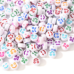 Белые непрозрачные акриловые бусины&nbsp;MACR-YW0001-20F