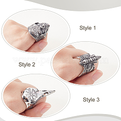 3 Stück 3 Stile Edelstahl-Fingerringe&nbsp;RJEW-GA0001-03