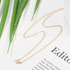 Ионное покрытие (ip) 304 нержавеющая сталь кубический цирконий плоский круглый кулон кабель цепь ожерелья&nbsp;NJEW-P320-16G-01