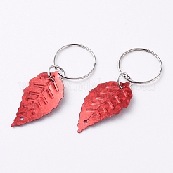 Kunststoff Paillette / Pailletten Haar Geflecht Ringe Anhänger&nbsp;KEYC-TAC0001-03H