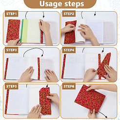 Обложка для книги из полиэстера с закладкой из веревки OFST-WH0012-003