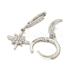 Асимметричные серьги со звездами и луной из прозрачного кубического циркония MOST-PW0001-064P
