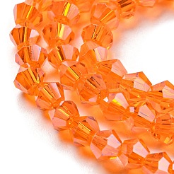 Transparentes perles de verre de galvanoplastie brins&nbsp;GLAA-F029-4mm-C11