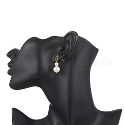 Комплекты из круглых бусин и серег-гвоздиков из ракушечного жемчуга для женщин SJEW-JS01349