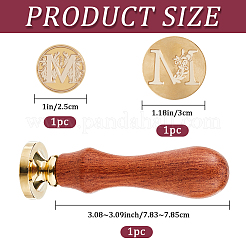 2 шт. 2 стиля золотистого тона латунная восковая печать головка штампа AJEW-CP0007-48B-05