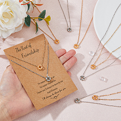 10 шт. 5 стиля ожерелья с подвесками в виде кольца и узла из нержавеющей стали 304 для женщин NJEW-FI0001-23