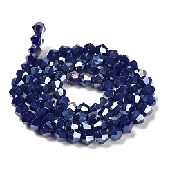 Brins de perles de verre galvanisées de couleur unie opaque&nbsp;GLAA-F029-P4mm-A10