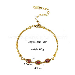 Gliederarmbänder aus Edelstahl 304 mit Pavé-Fassung aus Zirkonia&nbsp;FS-WG8744C-02
