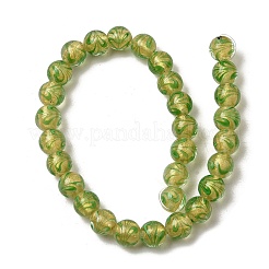 Нити золотых песочных бусин лэмпворк LAMP-P071-12mm-07