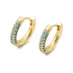 Pendientes de aro de circonio cúbico de micro pave de latón&nbsp;EJEW-K324-06G