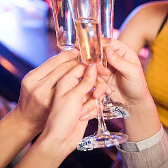 Прозрачные акриловые подвески для бокалов для вина в виде листьев AJEW-AB00117