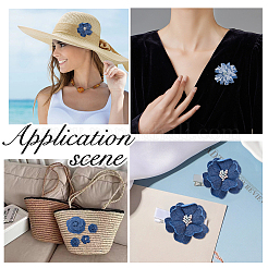 10 pz 7 stili fiore denim per vestiti accessori per indumenti decorativi&nbsp;DIY-HS0001-82B