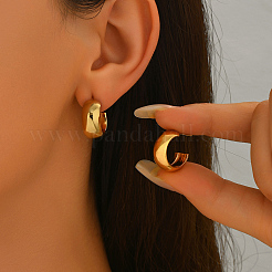 Простые серьги-гвоздики из нержавеющей стали в форме буквы С VU8878-1