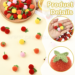 72шт 6 вида шерстяного фетра мяч&nbsp;AJEW-SC0031-38