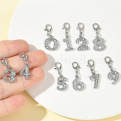 10 ciondolo decorativo in lega con strass&nbsp;HJEW-YW00549