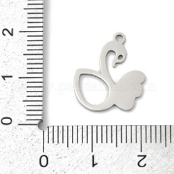 ステンレスペンダント201個  白鳥チャーム  ステンレス鋼色  17x14.5x1mm  穴：1.4mm&nbsp;STAS-F316-32C-P