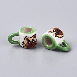 Декоративная чашка ручной работы из фарфора в виде кошки.&nbsp;PORC-T133-62