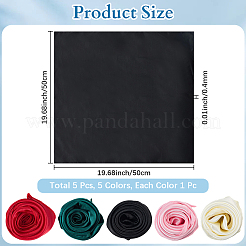 5шт. 5-х цветный съемный атласный женский шарф&nbsp;AJEW-CN0004-92A