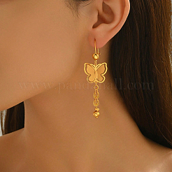 Серьги-кольца с кисточками в виде бабочки из латуни&nbsp;GT6023