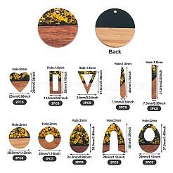 20 шт. подвески из смолы и белого дерева в двух стилях&nbsp;RESI-TA0002-67B