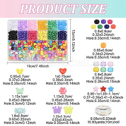 Наборы для изготовления браслетов из пластиковых бусин разных форм своими руками&nbsp;DIY-YW0011-06