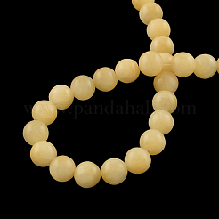 丸い天然黄色翡翠ビーズ連売り  8mm  穴：1mm  約50個/連  15.7インチ&nbsp;X-G-R336-8mm-03