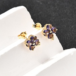 Серьги-гвоздики в виде цветка из латуни EJEW-A135-10G