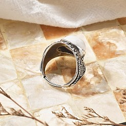 Регулируемые кольца из натурального говлита&nbsp;RJEW-I108-03AS-10