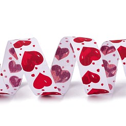 Односторонняя атласная лента из полиэстера с принтом в виде сердца&nbsp;OCOR-L044-03