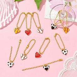 10 шт. 5 стиля сердце со спортивным мячом сплав эмалированный кулон украшение HJEW-YW00076