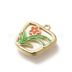 Латунные трапециевидные подвески из натуральной белой ракушки KK-K378-60G