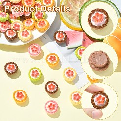 40 Stück 5 Farben undurchsichtige Harz-Decoden-Cabochons&nbsp;RESI-CJ0005-17