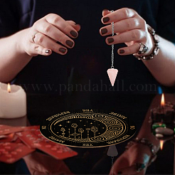 Ahademaker 1pc cône/pointe/pendule pendentifs en pierre de quartz rose naturel&nbsp;DIY-GA0004-59F