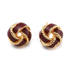 Серьги-гвоздики из латуни с эмалью для женщин&nbsp;EJEW-U055-05G