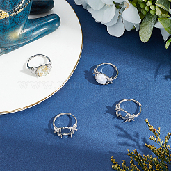 4шт регулируемые латунные кольца для пальцев компоненты&nbsp;KK-SC0007-01