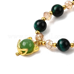 Браслеты из окрашенных натуральных бусин тигрового глаза&nbsp;FS-WGE9EC2-03