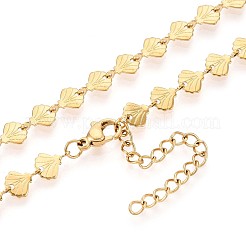 Ожерелья из цепочек в форме ракушки из нержавеющей стали 304 толщиной 6 мм&nbsp;NJEW-T016-06G