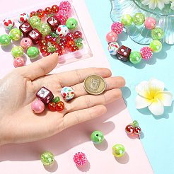 45 kit de 9 styles de perles rondes en plastique et de perles acryliques&nbsp;MACR-CJ0002-45