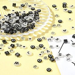 200 шт. непрозрачные черные акриловые бусины&nbsp;MACR-FS0001-86