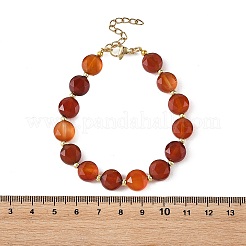 Natürliche Achat-Armbänder (gefärbt und erhitzt) mit runden Perlen für Damen&nbsp;BJEW-JB14153