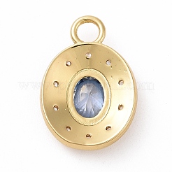 Кулоны из экологически чистой латуни с микропаве и кубическим цирконием X-KK-D079-23G-02