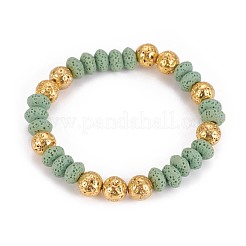 Эластичные браслеты из натурального вулканического камня&nbsp;BJEW-F389-B