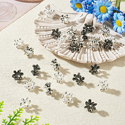 30 pz 3 stili di perline europee in lega di stile tibetano a forma di fiore&nbsp;FIND-TA0010-83