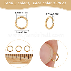 300 шт. 2-цветные латунные соединительные кольца с покрытием KK-BBC0002-25