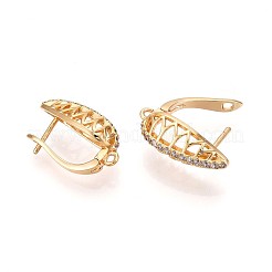 Латунный микропаве кубический цирконий кольцо серьги фурнитура KK-N261-43G