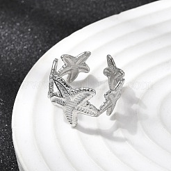 5 шт. открытые манжеты из нержавеющей стали 304 для женщин&nbsp;RJEW-K313-10P