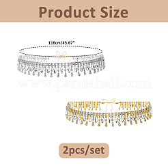 2 x Hutketten aus Glas-Strass&nbsp;HJEW-FH00268